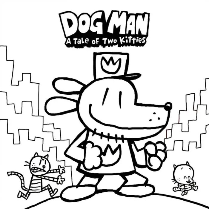 Dog man coloring book