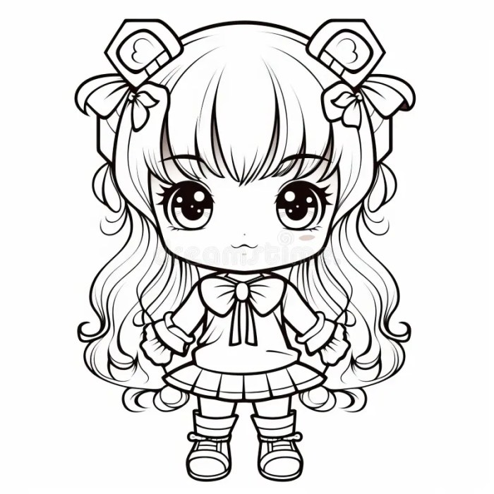 Cute chibi coloring book