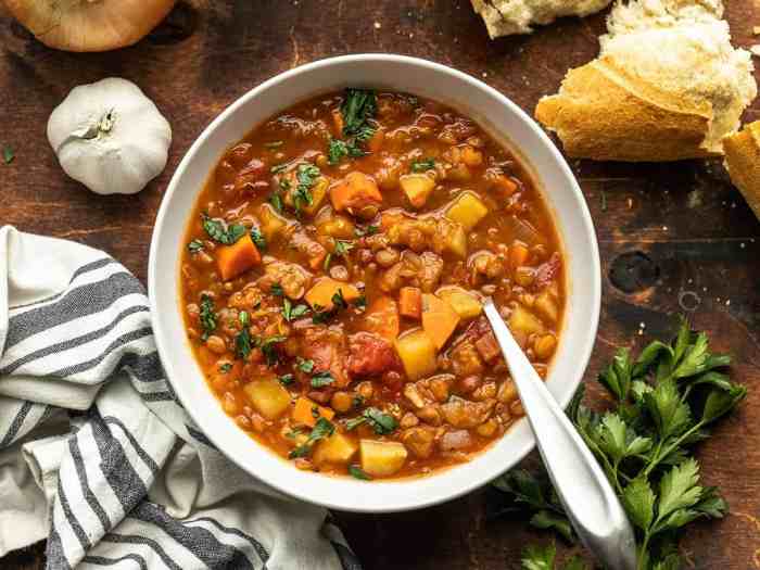 Lentil soup recipe with tomatoes